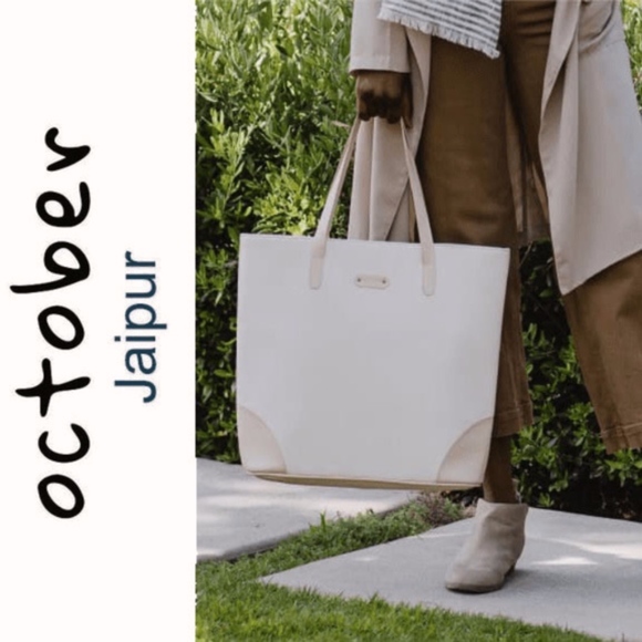 October Jaipur Handbags - NWT October Jaipur Ivory Tote